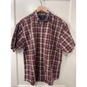 Vintage Y2K American Eagle Men's The Big B.D. Plaid Button Down Shirt Size L